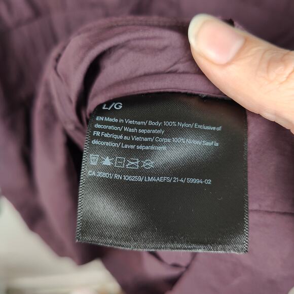 Lululemon lab Packable Anorak Pelt Jacket Mens Large Purple Hooded Poncho Vented - Picture 8 of 9